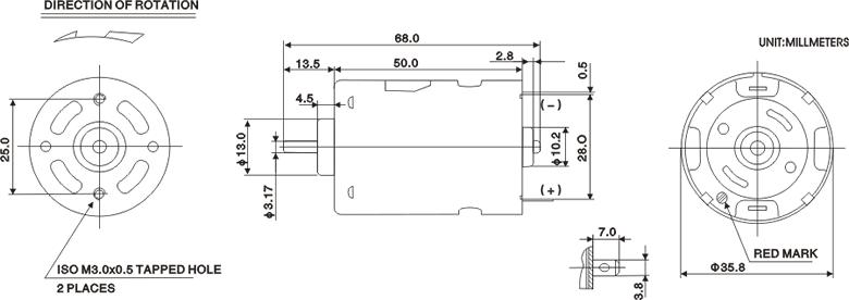 mini wind turbine generator RS-545B dimension