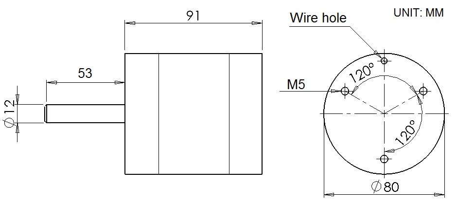 Small Generator YAF-80B dimensions